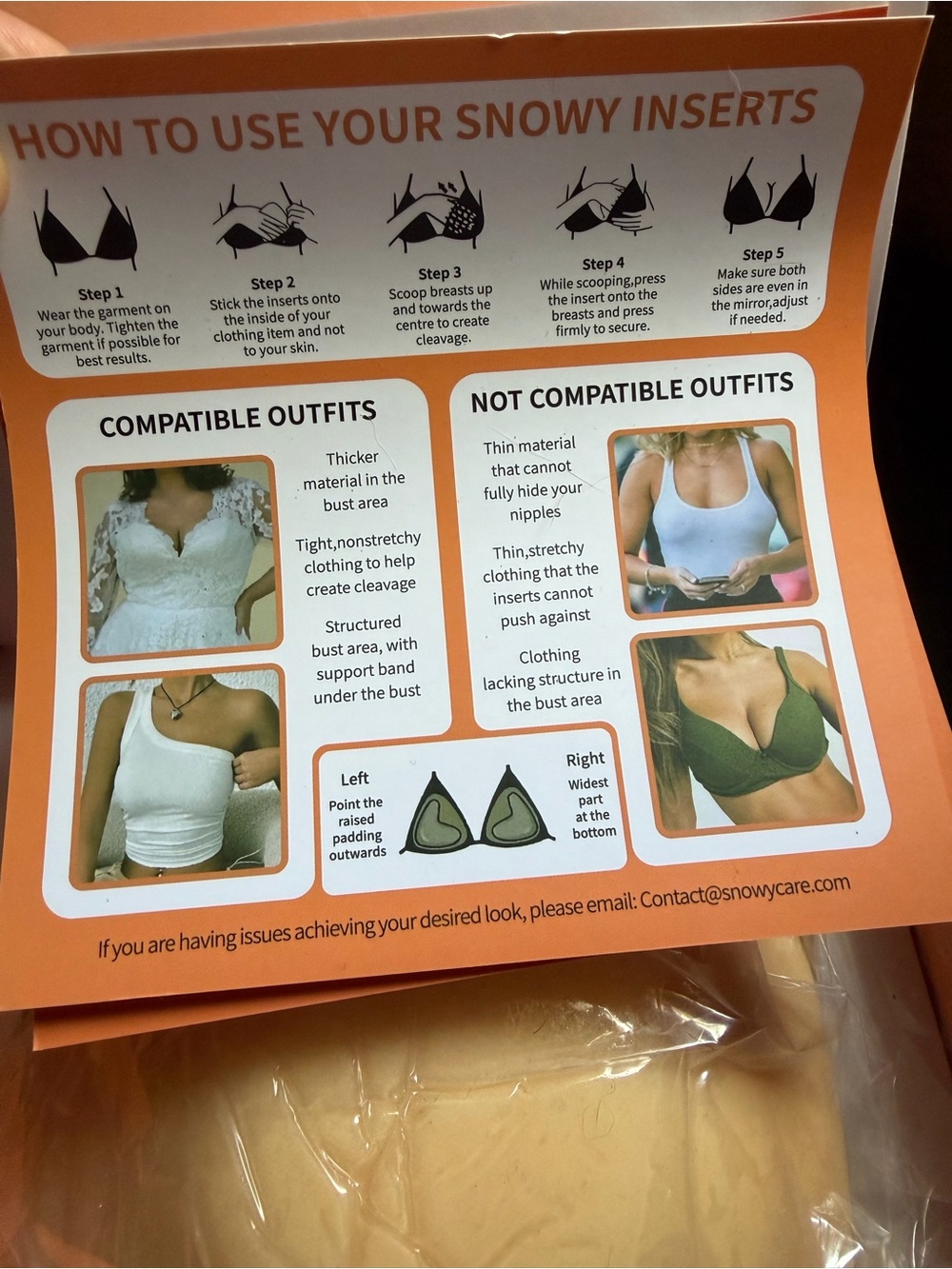 Adhesive Bra Inserts - Nude